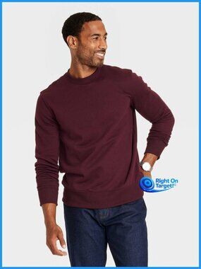 Medium - Mens Pullover Sweatshirt - Goodfellow Co - Pomegranate Red